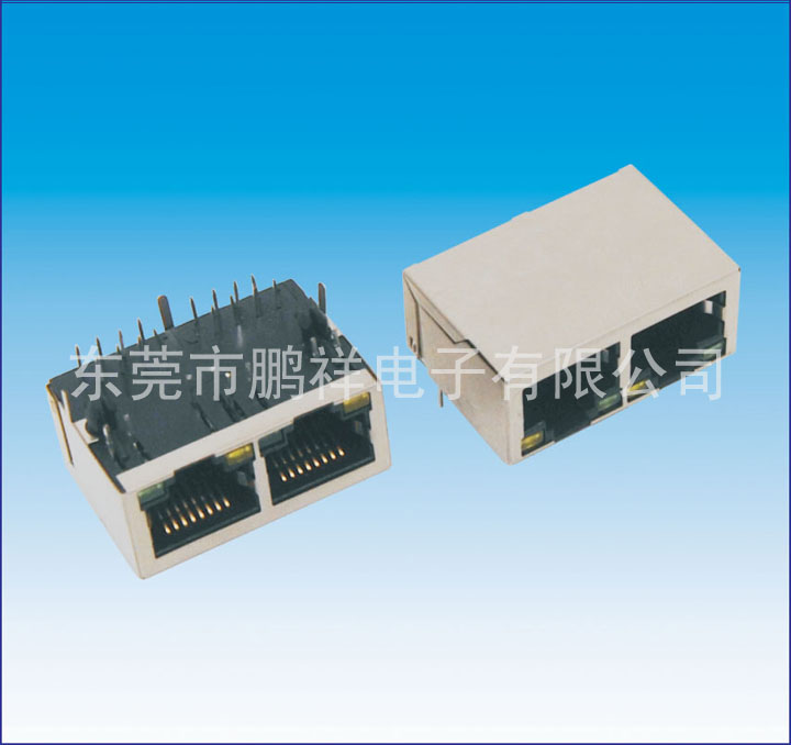 RJ45系列，1X2 雙口內(nèi)置變壓器RJ4