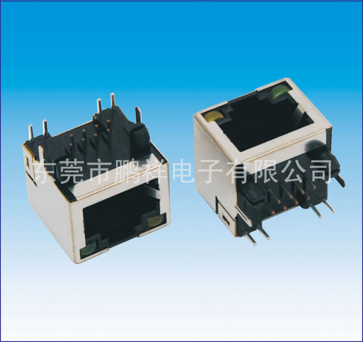 RJ45系列，帶燈8P8C DIP 全包殼